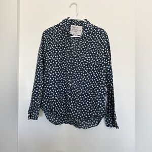 Frank & Eileen relaxed long sleeve button up shirt Heart Pattern size S